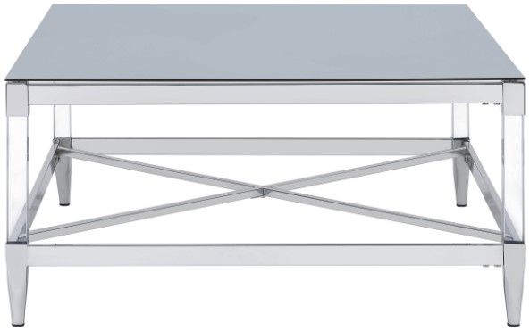 Coaster® Lindley Tempered Mirror Top Coffee Table with Chrome Base-2