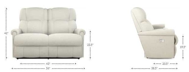 La-Z-Boy® Pinnacle Stone Leather Power Wall Reclining Loveseat with Headrest-2