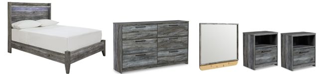 Signature Design by Ashley® Baystorm 5-Piece Gray Full Panel Bed Set-0