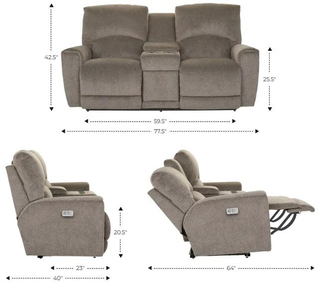La-Z-Boy®  Cassian Lead Power Reclining Loveseat with Console, Headrest, and Lumbar-2