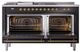 Ilve® Nostalgie II Noblesse 60'' Glossy Black Pro Style Dual Fuel Range with Brass Trim-1
