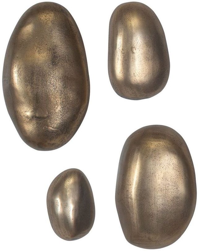 Uttermost® Set In Stone 4-Piece Antique Brass Aluminium Indoor-Outdoor Wall Art Set -1