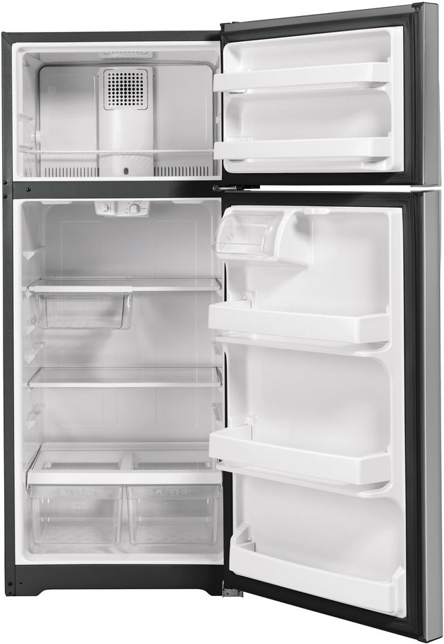 GE® 28 in. 17.5 Cu. Ft. Stainless Steel Top Freezer Refrigerator-1