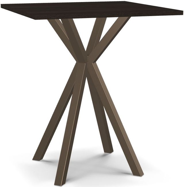 Amisco Customizable Asterisk 36" Square Birch Bar Table with Metal Stand-0