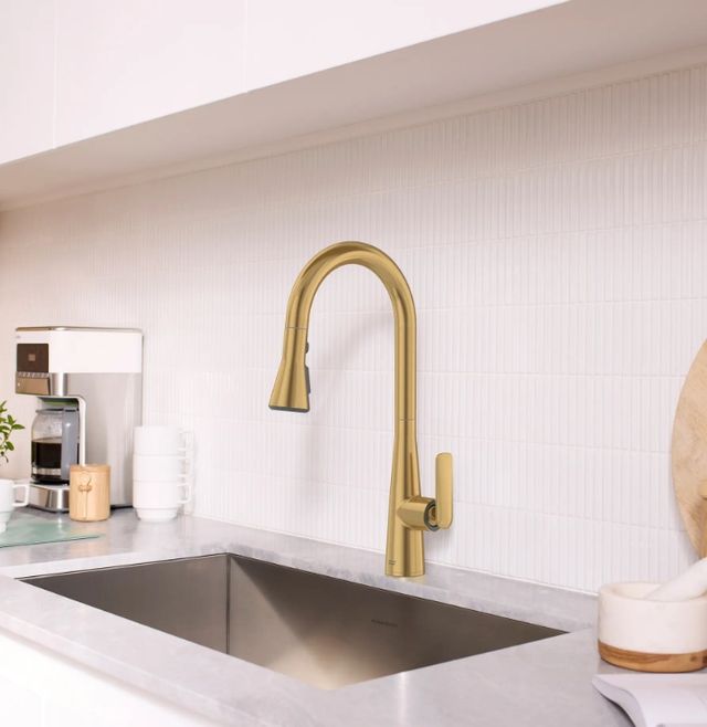 American Standard Aspirations Brushed Cool Sunrise Pull-Down Kitchen Faucet-1