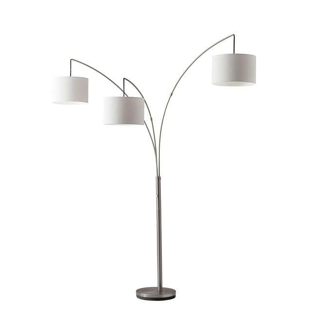Adesso® Trinity Brushed Steel Arc Lamp-0