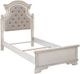 Signature Design by Ashley® Realyn Chipped White Youth Twin Upholstered Panel Bed-1