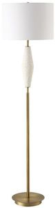 Uttermost® Quite the Buzz Antique Brass/White Floor Lamp-0