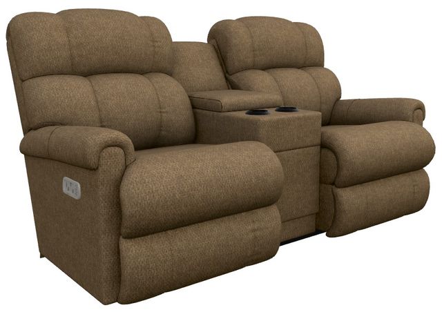 La-Z-Boy® Pinnacle Mink Power Wall Reclining Loveseat with Console and Headrest-0