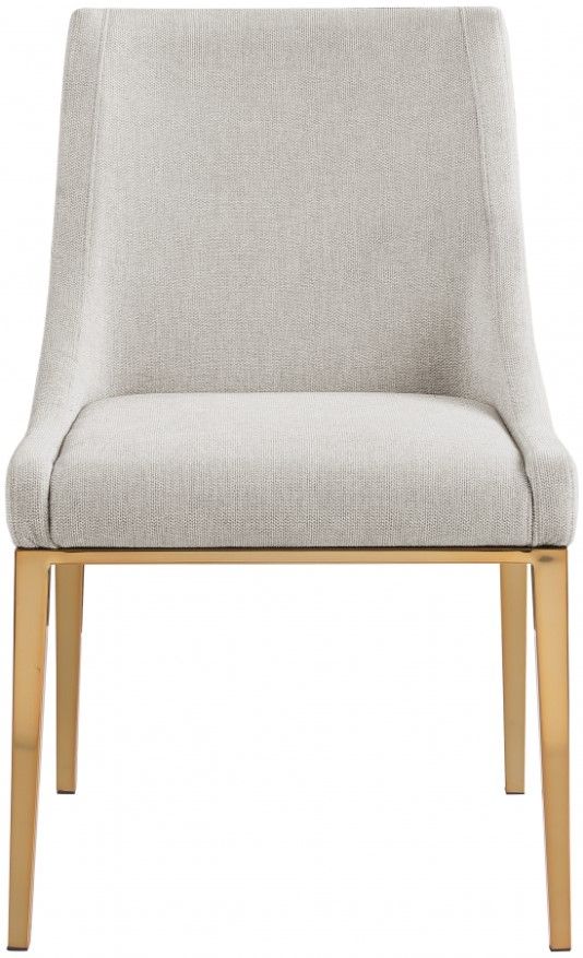 Meridian Furniture Haines Beige/Gold Upholstered Dining Side Chair-1