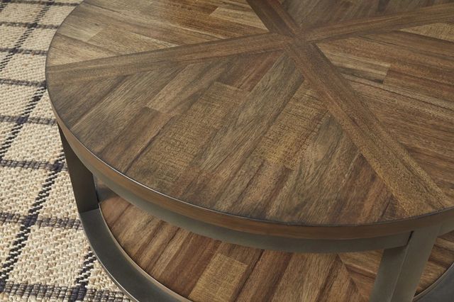 Signature Design by Ashley® Roybeck 3-Piece Light Brown/Bronze Occasional Table Set-2