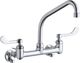 Elkay Chrome Foodservice 8" Centerset Wall Mount Faucet with 4" Wristblade Handles-0