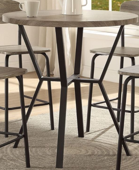 Crown Mark Blake 5-Piece Beige/Black Counter Height Dining Set-1