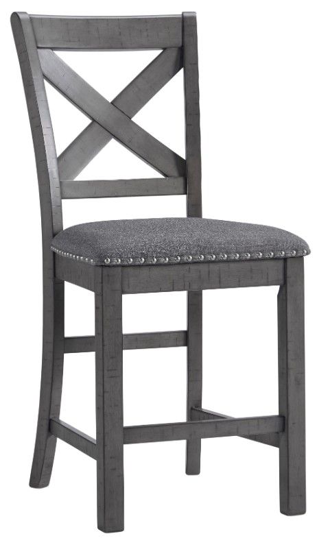 Signature Design by Ashley® Myshanna 6-Piece Antiqued Gray Counter Height Dining Set-2