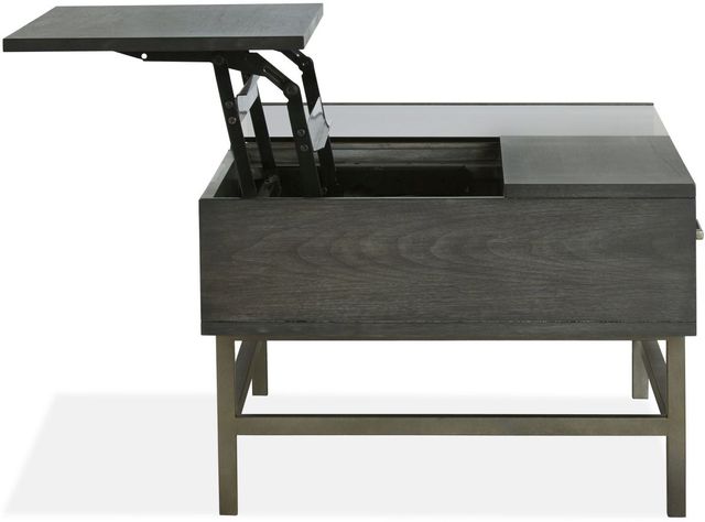 Magnussen Home® Fulton Smoke Glass Lift Top Cocktail Table with Smoke Anthracite Base-2
