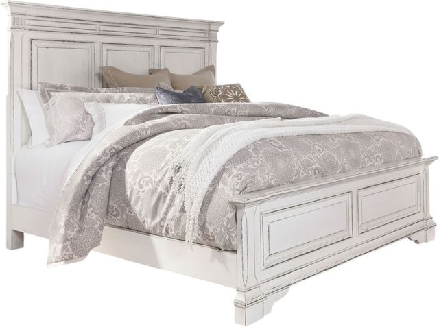 Liberty Furniture Abbey Park 3-Piece Antique White King Panel Bed Set-1