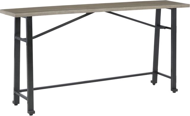 Signature Design by Ashley® Lesterton Light Brown Long Counter Table with Black Trestle Base -0