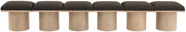 Meridian Furniture Pavilion 6-Piece Brown/Natural 108" Modular Bench Set-1