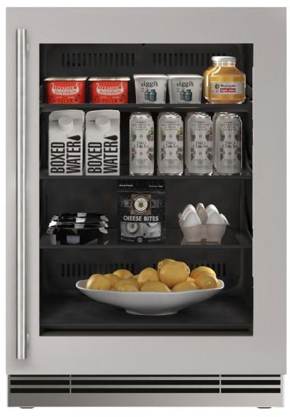 U-Line®  Home Collection 24" 5.1 Cu. Ft. Stainless Steel Refrigerator with Glass Door-1