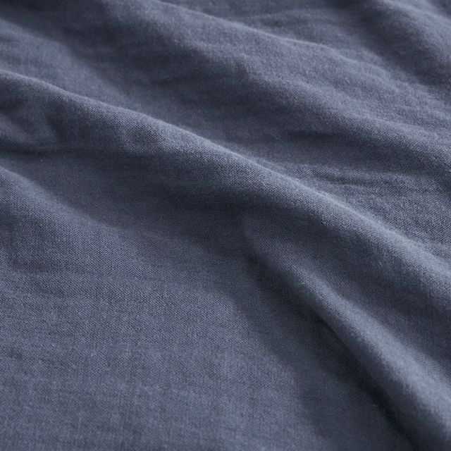 Olliix by Clean Spaces Gauze Blue King 100% Cotton Lightweight Blanket-1