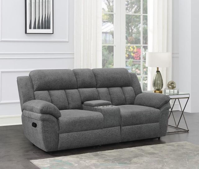 Coaster® Bahrain Charcoal Reclining Motion Loveseat-0
