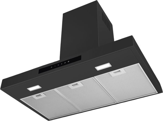 Smeg 30" Matte Black Island Range Hood-2