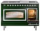 Ilve® Nostalgie II Noblesse 48'' Emerald Green Pro Style Dual Fuel Range with Chrome Trim-4