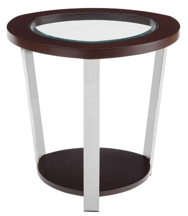 Steve Silver Co. Duncan Glass Top End Table with Espresso Base-0