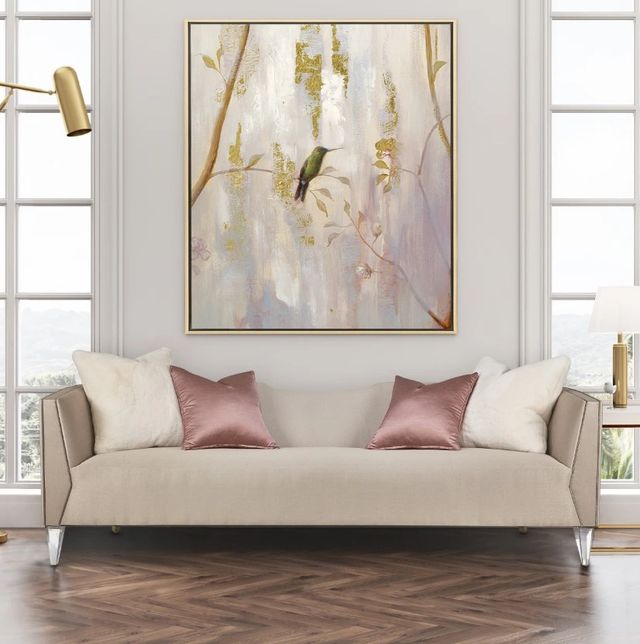 Michael Amini® Linea Metallic/Silver Mist Sofa-1