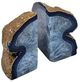 A & B Home 2-Piece Blue/Brown Agate Bookend Set-0