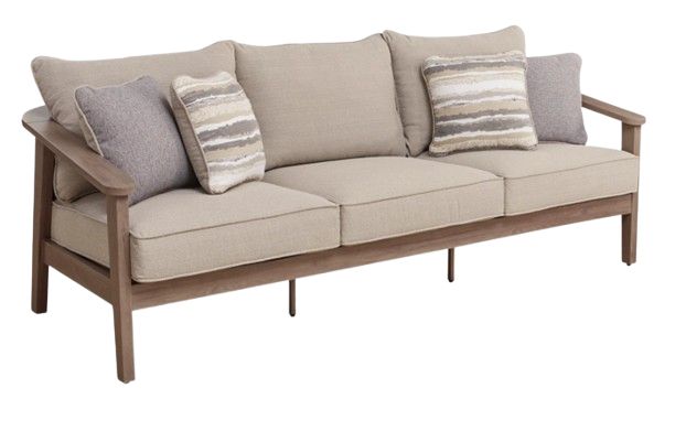 Signature Design by Ashley® Harmony Headlands Gray/Natural Fabric/Wooden Outdoor Sofa-0