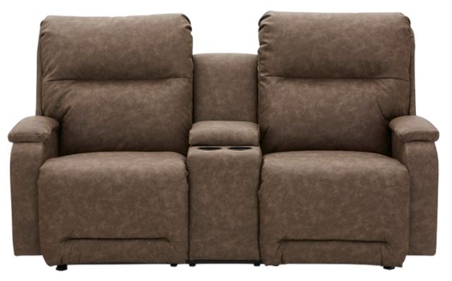 Best® Home Furnishings Customizable Maverly Leather Power Tilt Headrest Rocker Console Loveseat-1