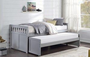 Mazin Furniture Orion Gray Twin/Twin Youth Captains Bed With Trundle-3