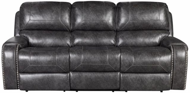 Corinthian Furniture Wheeler Charcoal Manual Reclining Sofa with Drop Down Table-0