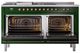Ilve® Nostalgie II Noblesse 60'' Emerald Green Pro Style Dual Fuel Range with Burnished Trim-1