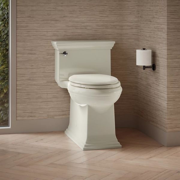 KOHLER® Memoirs® Stately Biscuit 1-Piece Compact Elongated Toilet with Skirted Trapway, 1.28 Gpf-2