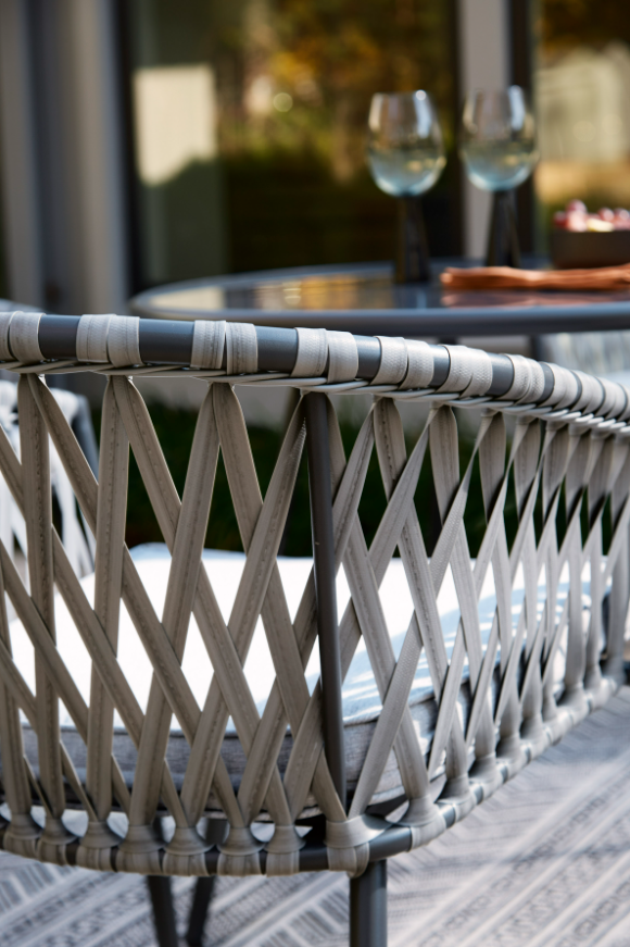 Signature Design by Ashley® Palm Bliss 4-Piece Grey Outdoor Chair Set-3