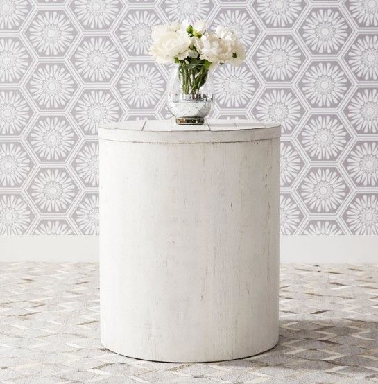 Liberty Furniture Modern Farmhouse Flea Market White Drum End Table-1