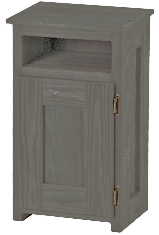 Crate Designs™ Furniture Graphite Right Side Hinge Door Petite Nightstand with Lacquer Finish Top Only-0