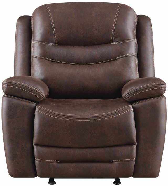 Coaster® Hemer Chocolate Power Headrest Glider Recliner-0