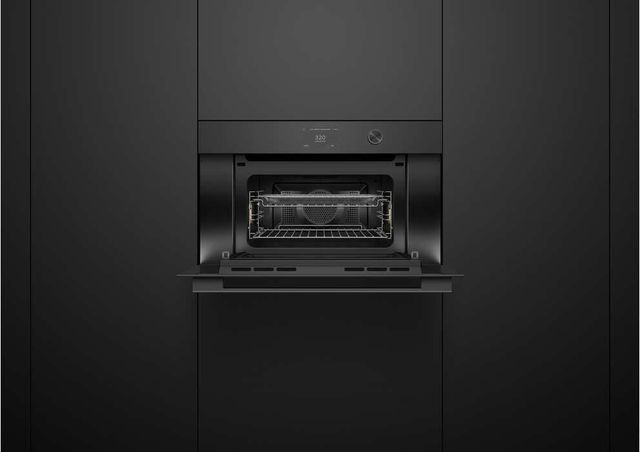 Fisher & Paykel Series 7 Contemporary 30" Black Glass Compact Convection Speed Oven-3