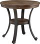 Powell® Franklin Rustic Umber Side Table with Black Base-0