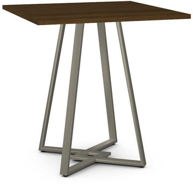 Amisco Customizable Dirk Walnut Veneer Square Counter Height Table with 36" Tabletop 
