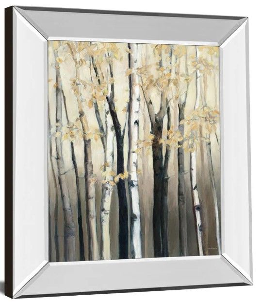 Classy Art Golden Birch I by Julia Purinton Mirror Framed Wall Art-0