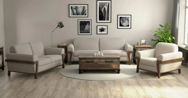 International Furniture Direct Loft Brown Beige Sofa-1