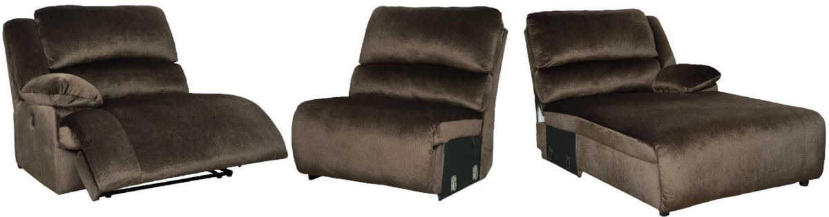 Signature Design by Ashley® Clonmel 3-Piece Chocolate Power Reclining Right-Arm Facing Sectional and Chaise