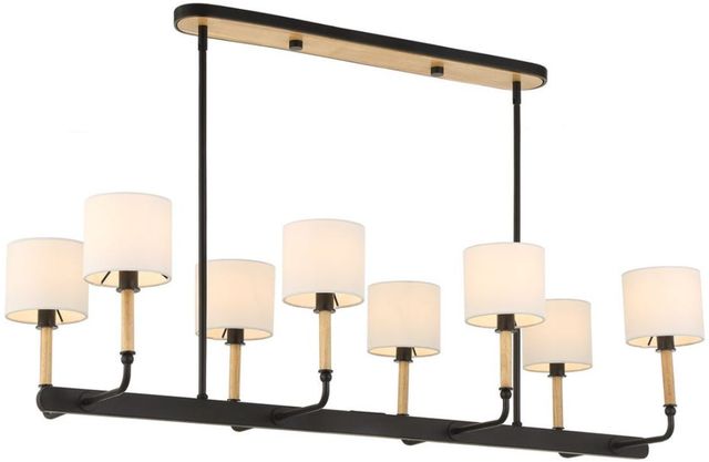 Uttermost® Franconia Matte Black/Natural/White 8-Light Pendant-4