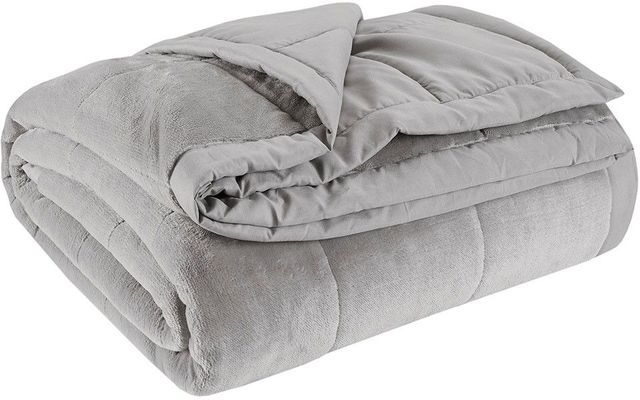 Olliix by Madison Park Coleman Grey King Reversible Down Alternative Blanket-0