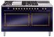 Ilve® Nostalgie II Noblesse 60'' Midnight Blue Pro Style Dual Fuel Range with Burnished Trim-0