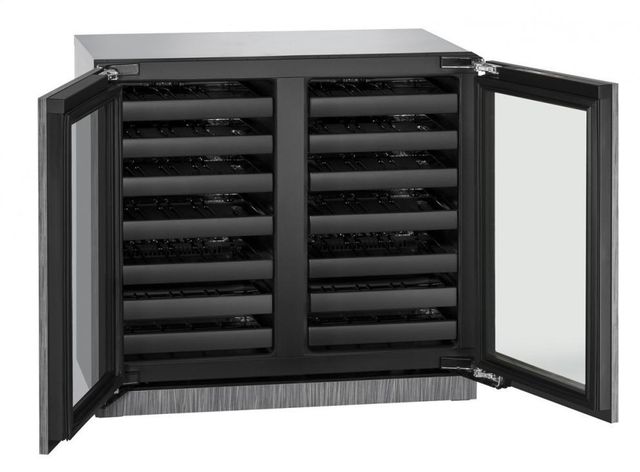 U-Line 3000 Series 36" 7 Cu. Ft. Panel Ready Wine Cooler with Double Glass Doors-2
